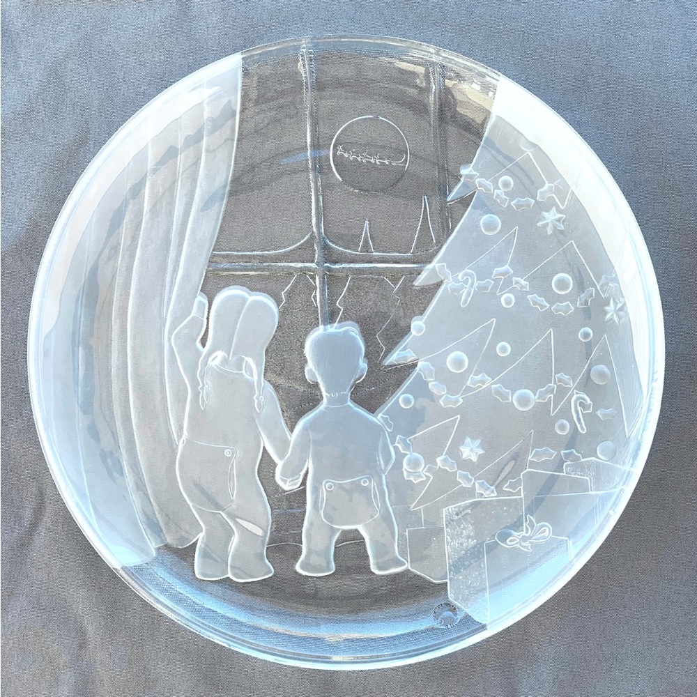 Colony Hand Decorated Crystal Holiday 14” Serving Platter